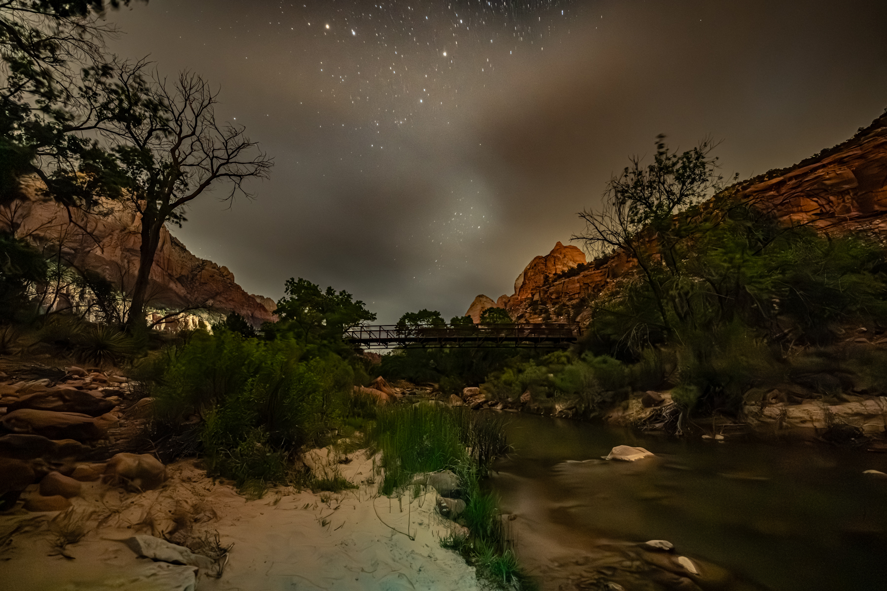 Night sky over Zion Canyon